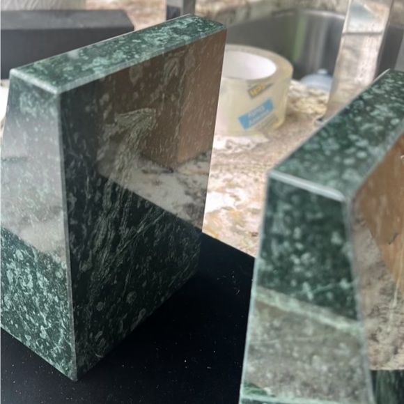 New Stunning Viking Green Marble Maul Book Ends.  Weight is 4 pounds each. - Picture 4 of 10